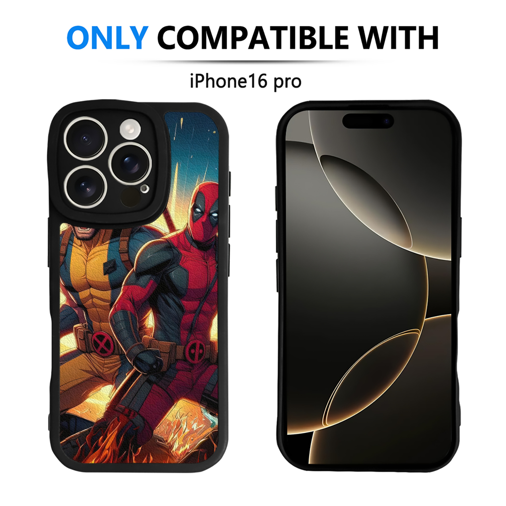 （画像用） Deadpool デッドプール 【iPhone 16シリーズ対応】シリコンスマホケース（レザー調） 材質：シリコン